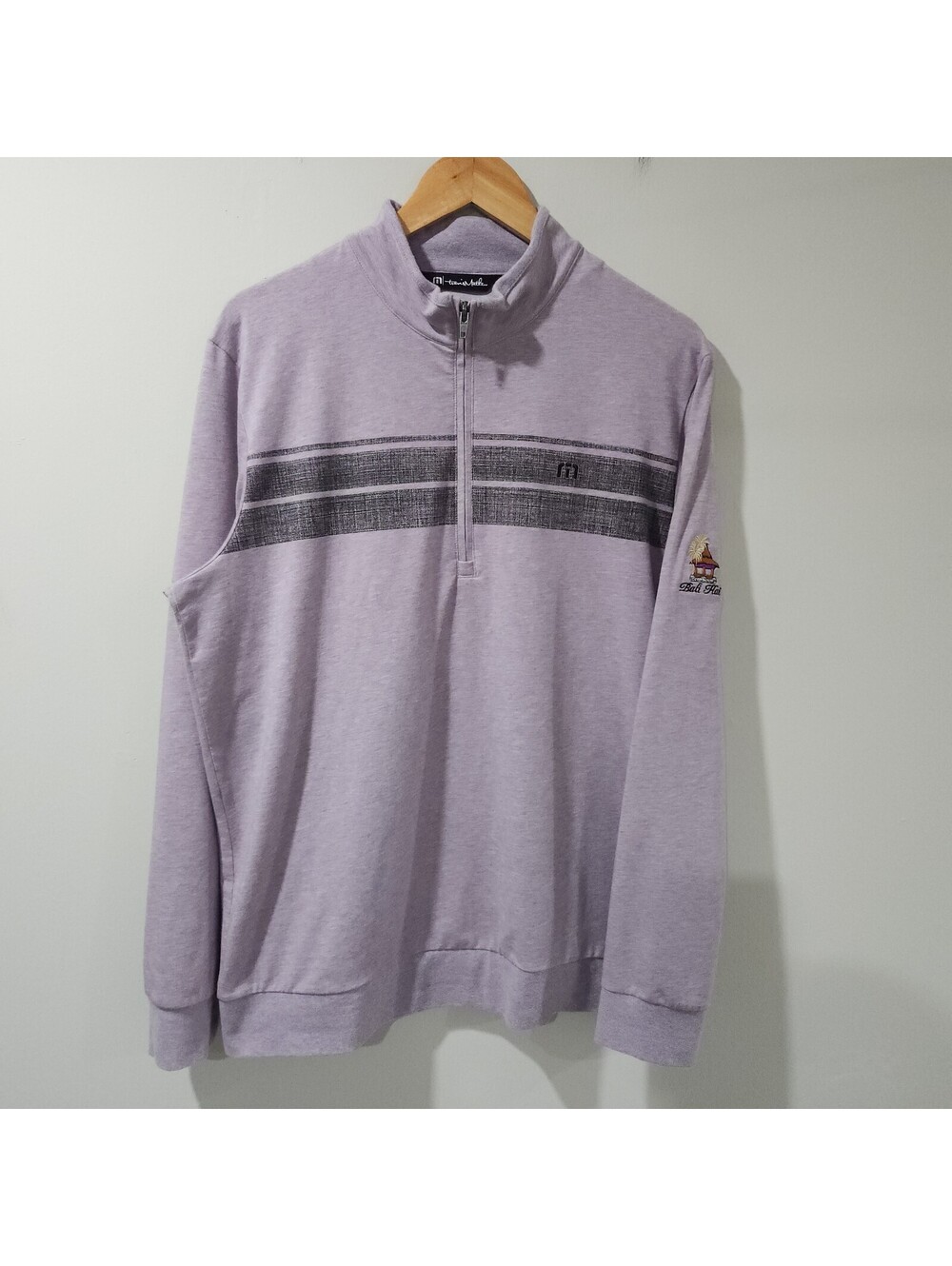 Travis Mathew Performance Stretch ¼ Zip Pullover Bali Hai Golf Preppy Money Mens